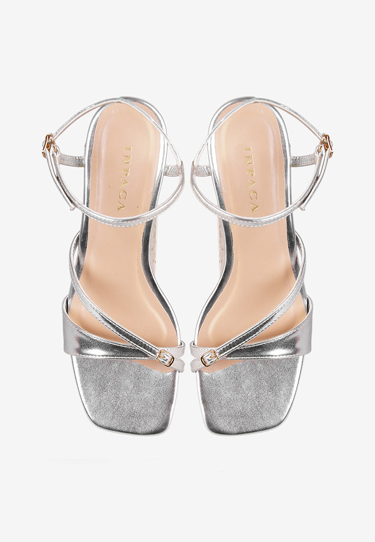 Calula Heels in Silver