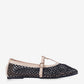 Aria Black Woven Mary Jane Flat Shoes Summer Slip On