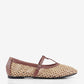 Aria Natural Woven Mary Jane Flat Shoes Summer Slip On
