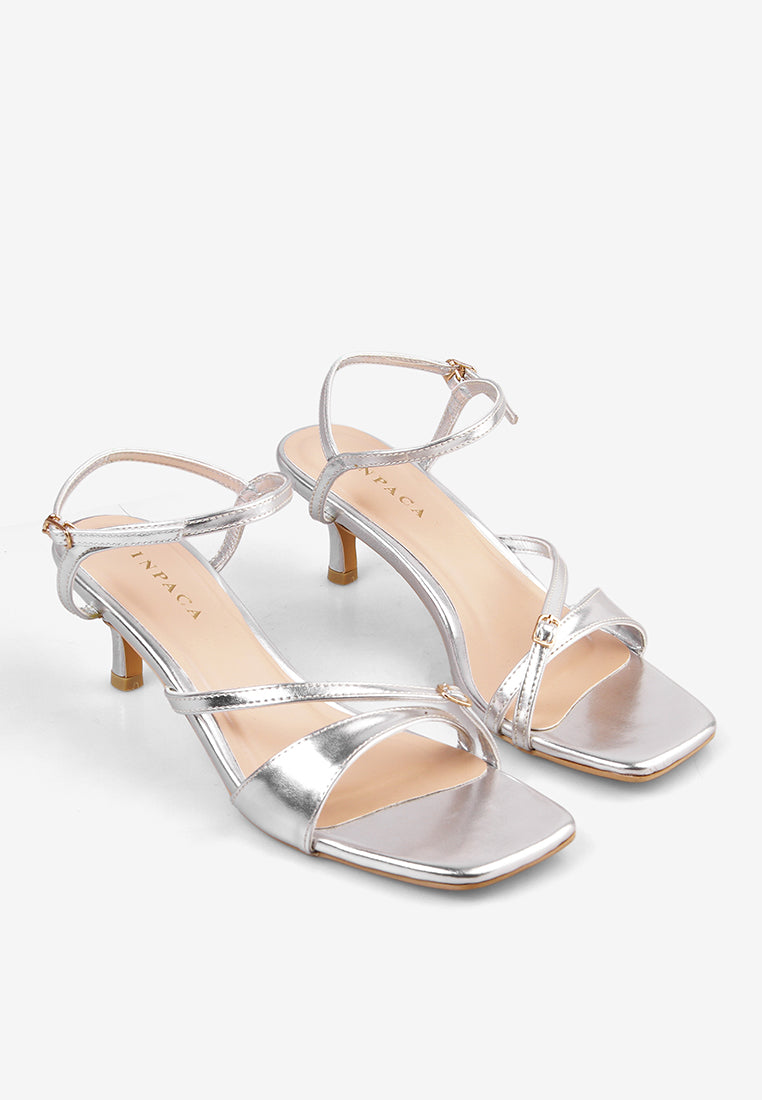 Calula Heels in Silver